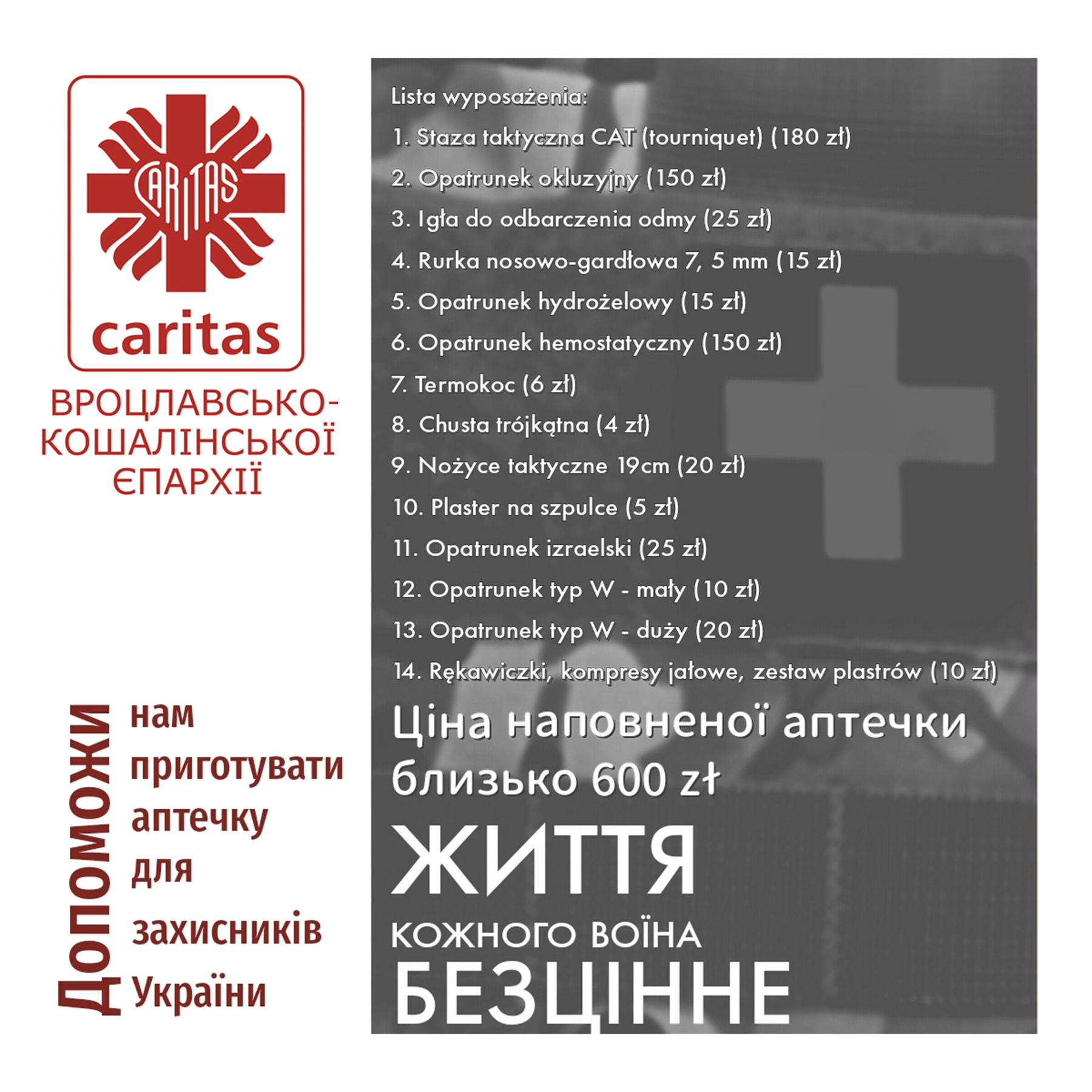 Акція „Допоможи приготувати аптечку для захисників України”